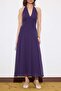 Limited Edition Mor Volanlı Şifon Maxi Astarlı Şık/Gece Elbise TPRSS26EL00032 - 3