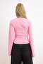 Pembe İspanyol Kol Büzgü Detaylı Regular/Normal Kalıp Örme Bluz TWOAW26BZ00293 - 8