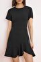 Black Skirt Flounces Short Sleeve Short / Mini Woven Dress Twoss26El00303 - 5
