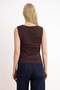 Çok Renkli Çiçekli Fitted/Vücuda Oturan Kolsuz Büzgülü Tül Örme Bluz TWOSS26BZ00468 - 6
