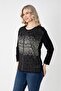 Viscose Fabric Mini Slit Long Sleeve Printed Mother's Combed Cotton Blouse - 5
