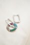 Women's Colorful Jewelled Hoop Model Earrings - 3