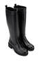 Women's Genuine Leather Black Casual Boots - 2