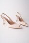 Ourelia Gold Ring Detailed Pointed Toe Open Back Women's Heeled Shoes - 3