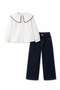 Girl's Baby Collared Shirt and Jeans Set - 2
