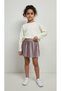 Girl's Pink Velvet Pleated Skirt - 3
