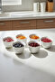 Set of 6 Leaf Pattern Porcelain Bowls 8.5 cm - 2