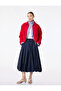 Loose Fit Tie-Waist Pocketed Parachute Fabric Midi Balloon Skirt - 4