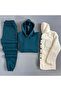 Men's Oversize Hooded Tracksuit Set with Plush Jacket, 3-Piece Combination, Comfortable Fit - 2