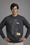 سويت شيرت رجالي فضفاض من الأمام مطبوع Füme Sweatshirt - 3