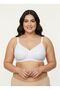 4 Pieces White Cotton Underwire-Free Sponge-Free Combed Comfortable Women's Bra - 4