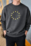 Star Printed Relaxed Fit Men's Smoked Sweatshirt