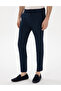Navy Blue Slim Fit Seersucker Summer Canvas Trousers 50305235-Vr033 - 2