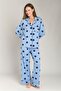 Luna Knitted Polka Dot Pants Pajama Bottoms - Blue - 2