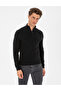 Black Slim Fit Stand Collar Zippered Knitwear Sweater 50315732-Vr046 - 3