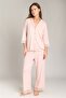 Sophia Knitted 3/4 Sleeve Shirt and Pants Set Pajama Set - Pink - 2