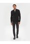 Black Slim Fit Mock Neck Zippered Knitwear Sweater 50317363-Vr046 - 4
