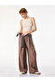 Comfortable Fit Pleated Wide-Leg Trousers with Elastic Waist and Pockets