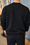 Men's Stands the Time Printed Oversize Crew Neck Black Sweatshirt - 5