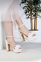 Women's 13 cm Platform Ecru Bridal Shoes - 4