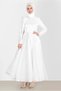BOW DETAILED BELTED EVENING DRESS 50227