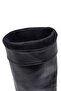 Women's Black Zippered Thick Heeled Leather Boots 25Wfd203118 - 8