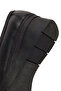 Women's Black Buckle Wedge Heeled Leather Comfort Loafer 25Afd154318 - 8