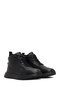 Men's Black Zippered Thick Soled Leather Sports Boots 25Wfd642714 - 2