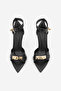 Women's Pointed Toe Ankle Lock Closure Buckle Strap Classic Heeled Sandals Sophira Black - 5