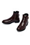 Women's Burgundy Zippered Patent Leather Boots 25Wfe400316 - 3