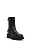 Women's Black Zippered Thick Soled Leather Boots 25Wfd185318 - 7