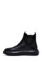 Men's Black Thick Soled Leather Chelsea Boots 25Wfd631918 - 4