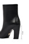 Women's Black Thick Heeled Leather Boots 25Wfd491118 - 2