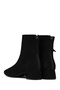 Women's Black Zippered Short Thick Heeled Suede Leather Boots 25Wfd142210 - 6
