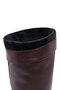 Women's Burgundy Thick Heeled Leather Boots 25Wfd491918 - 8
