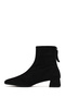 Women's Black Zippered Short Thick Heeled Suede Leather Boots 25Wfd142210 - 3