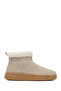 Women's Beige Zippered Thick Soled Suede Leather Teddy Boots 25Wfd205210
