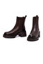 Women's Brown Thick Heeled Leather Chelsea Boots 25Wfd511318 - 3