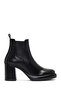 Women's Black Thick Heeled Leather Chelsea Boots 25Wfd188318