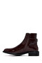 Women's Burgundy Zippered Patent Leather Boots 25Wfe400316 - 2