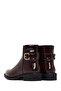 Women's Burgundy Zippered Patent Leather Boots 25Wfe400316 - 6
