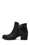 Women's Black Zippered Heeled Leather Boots 25Wfd411118 - 4