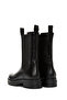 Women's Black Zippered Leather Casual Boots 25Wfd181618 - 6