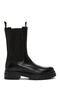 Women's Black Zippered Leather Casual Boots 25Wfd181618