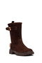 Women's Brown Suede Leather Boots 25Wfd202410 - 8
