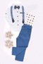 Boy's Bow Tie Shirt Linen Trousers Hanging Holiday Bottom Top Children's Set
