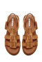 Women's Tan Ankle Buckle Suede Genuine Leather Sandals 25Sfd362010 - 6