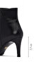 Women's Black Zippered Thin Heeled Leather Boots 25Wfd161118 - 5