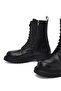 Women's Black Zippered Leather Boots 25Wfd187018 - 8