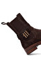 Women's Brown Zippered Suede Leather Boots 25Wfd202510 - 8